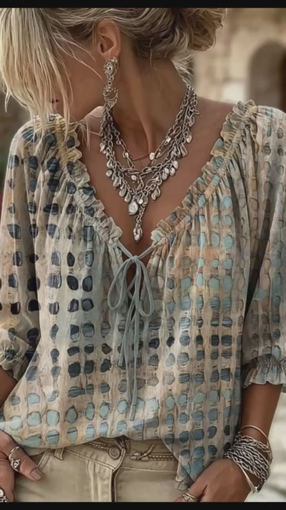 Blouse Fluide à Imprimé Texturé